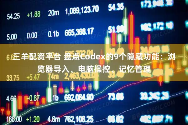 三羊配资平台 盘点Codex的9个隐藏功能:浏览器导入、电脑操控、记忆管理